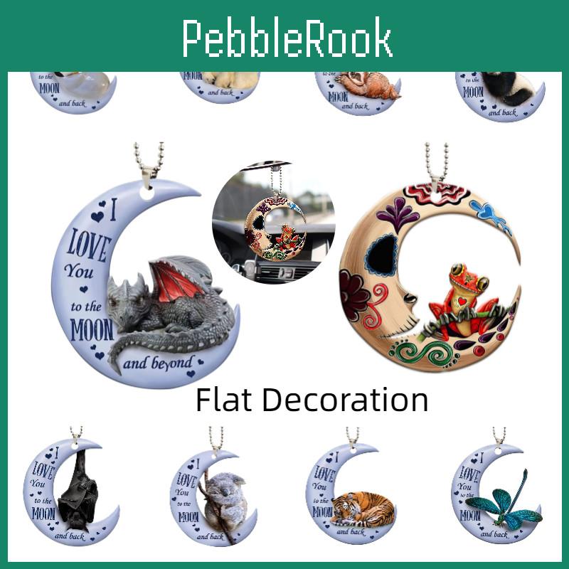 Car Hanging Ornament Acrylic Frog Moon Pendant Perfect For Animal Enthusiasts