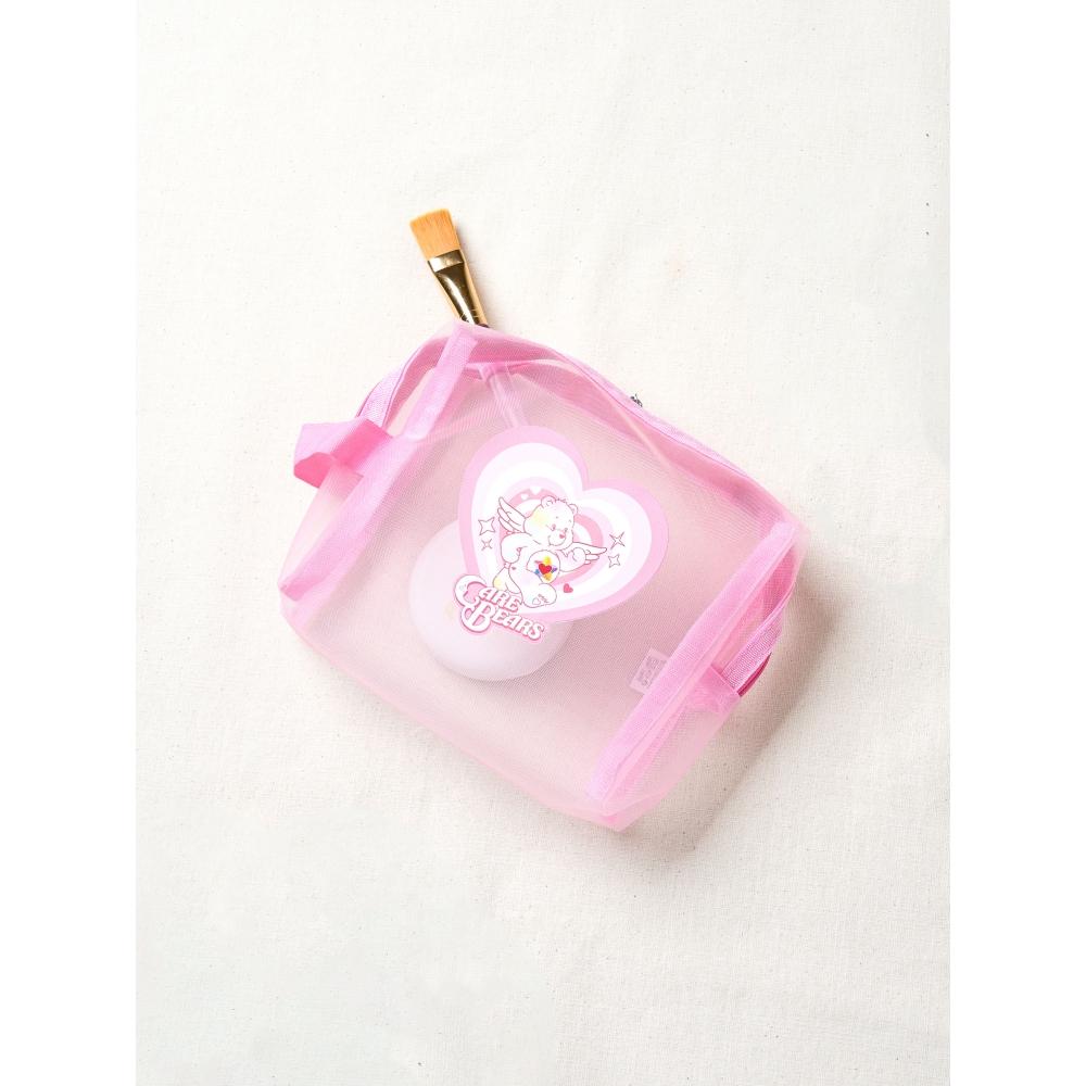 Daiso Care Bear Mesh Pouch Large Pink