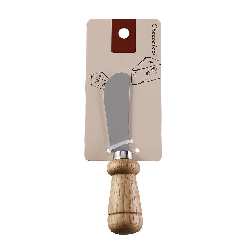 Stainless Steel Cheese Knife Set with Rubber Wood Handles