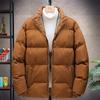 Casual Men's Cotton Jacket Solid Color Loose Winter     Daily Warm