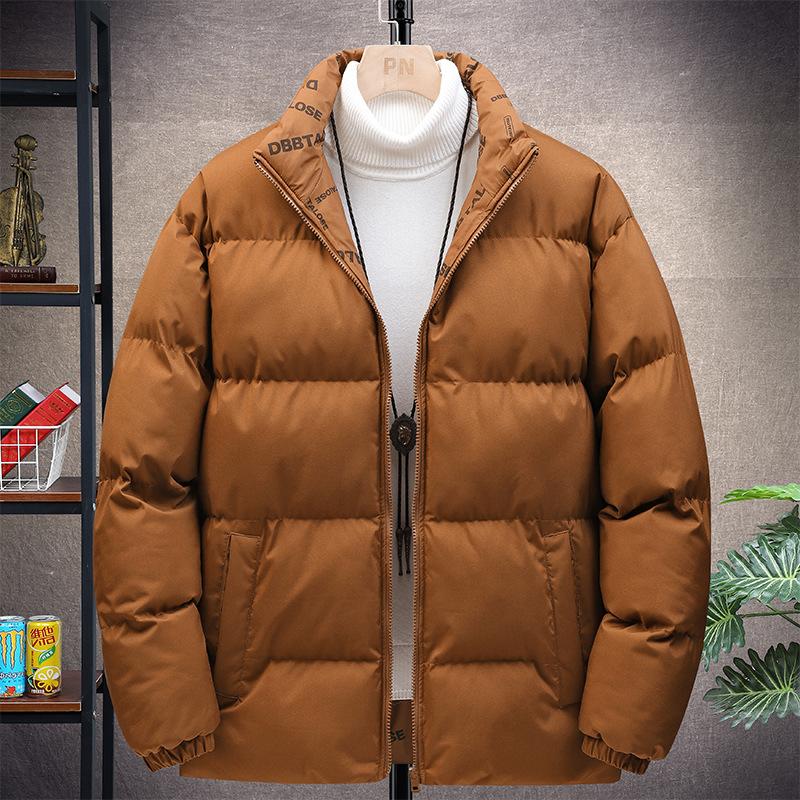 Casual Men's Cotton Jacket Solid Color Loose Winter Daily Warm