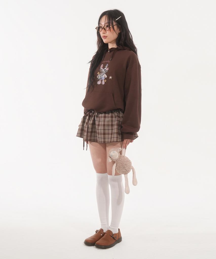 Panyoung Lovitt Hooded Check Dress Brown