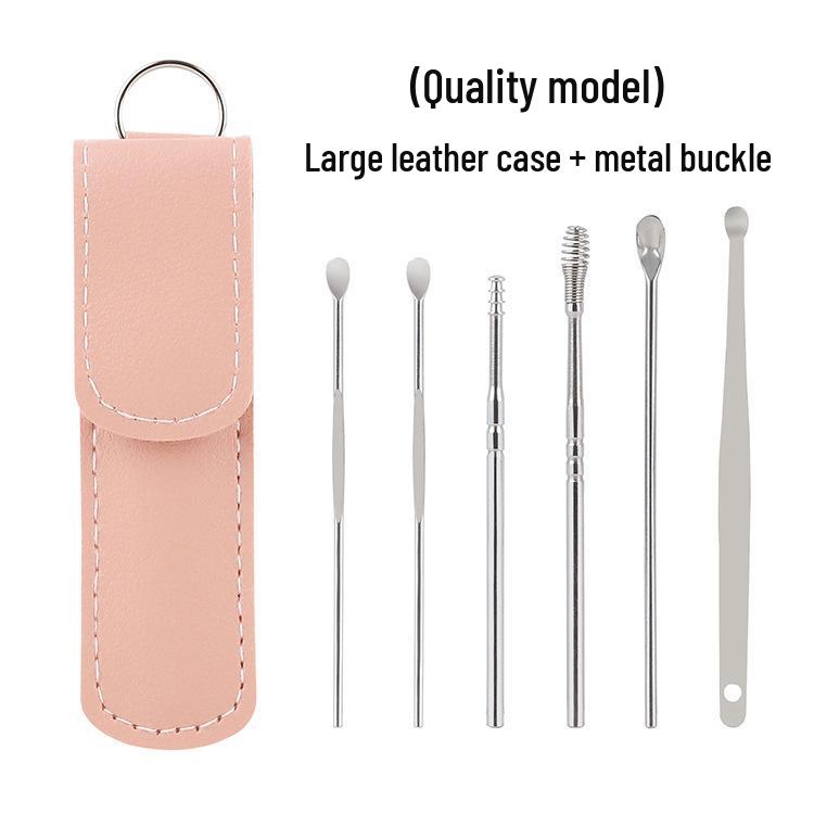 Tragbares Ohrenschmalz-Entferner-Set 6-teilig: Ohrreiniger-Werkzeuge mit Spiralfeder