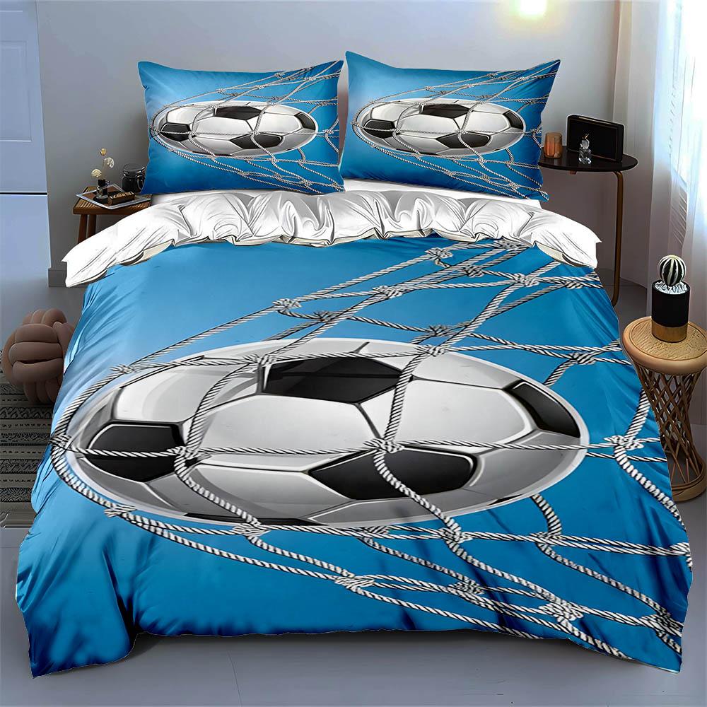 Soccer ball net. Bedding Duvet cover sets Duvet covers Pillowcases gifts (1 * Duvet Cover 2 * Pillowcases, without duvet insert)