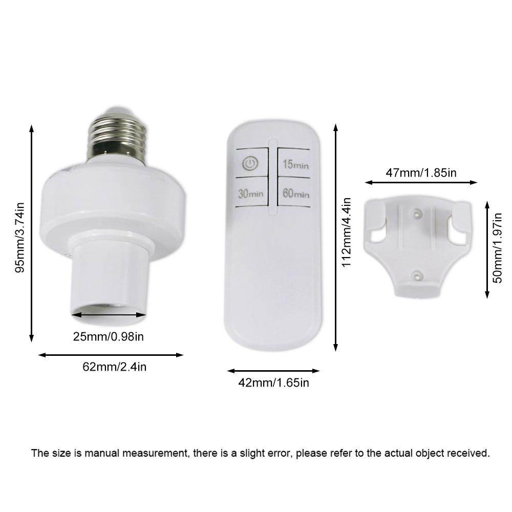E27 Wireless Remote Control Light Lamp Base ON/Off Switch Socket Holder 15M Range RC Smart Device 110V 220V