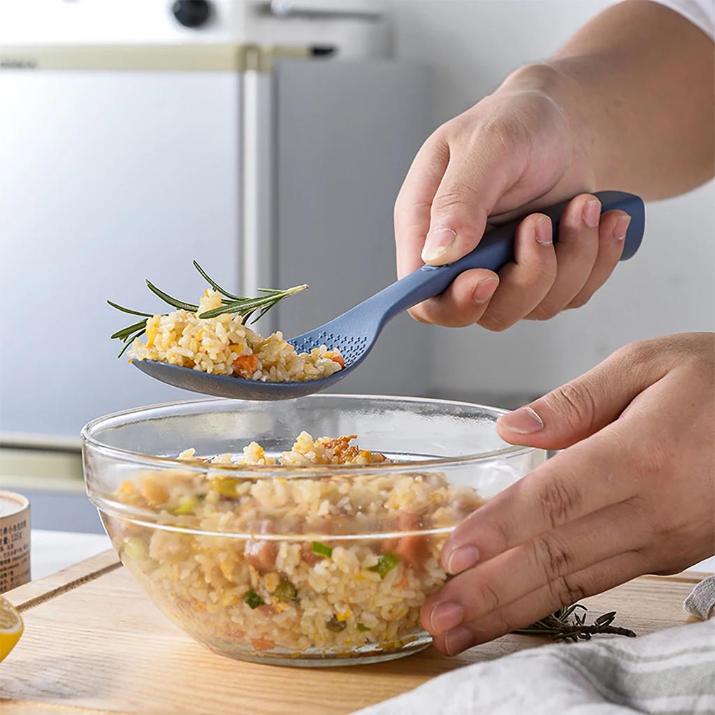 1PC Food Grade Silicone Rice Spoon Household Non Stick Pot Cooking Spoon High-temperature Resistant Kitchen Tools