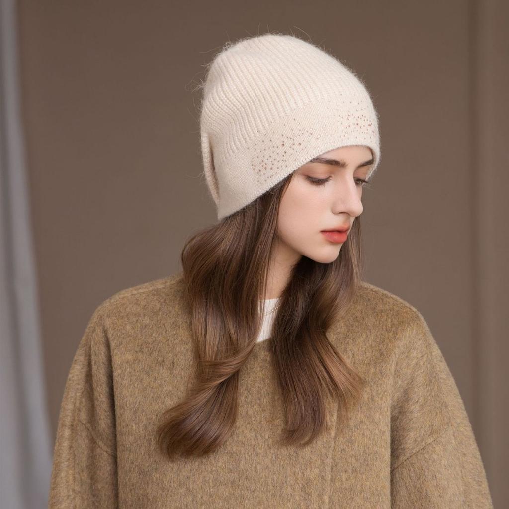 Women's Winter New Wool Hat Women's Autumn and Winter Thermal Hat Fashion Knitted Stacking Hat