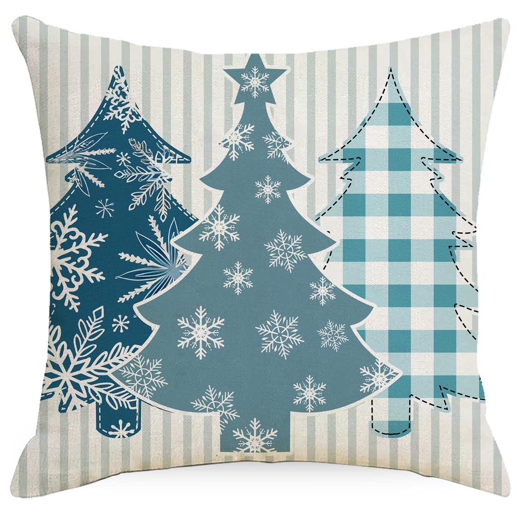 New Christmas Pillowcase Furniture, Cushion Cover Linen Printed Living Room Sofa Decoration Pillowcase
