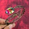 Faceted Multi Tourmaline Bangle Copper Wire Wrapped Handmade Bangle Gemstone Cuff Bracelet Adjustable Bangle Copper Jewelry Gifts For Mother