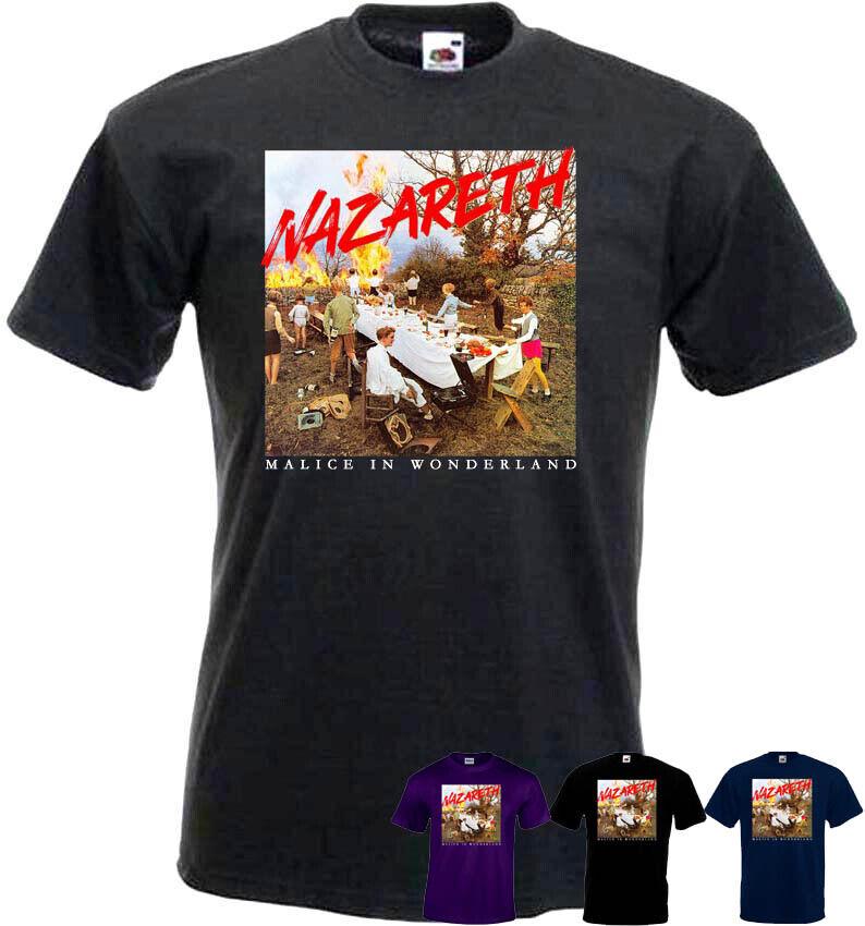 26 Nazareth Malice In Wonderland T-Shirt Hard Rock Band Schwarz Alle Größen S-5XL Unisex T-Shirt 5XL bunt