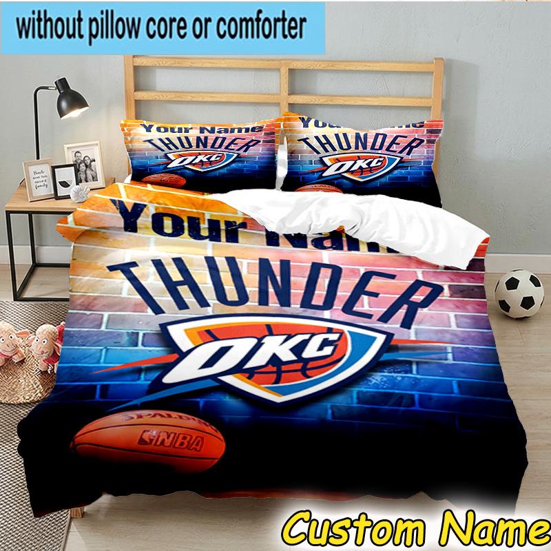 3pcs Custom Name Oklahoma Sports Team Bedding Set Includes 1 Duvet Cover & 2 Pillowcases for All Seasons Dormitory Home Decor Christmas gifts