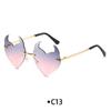Novel Rimless Devil Ear Heart Shape Sunglasses for Women Men Trendy Creative Party Halloween Cosplay Glasses UV Protection