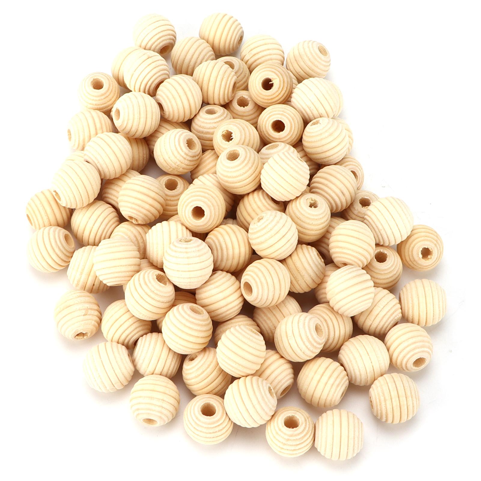

100pcs Wooden Beads MultiPurpose Natural DIY Paintable Thread Crafts for Handicraft Lovers
