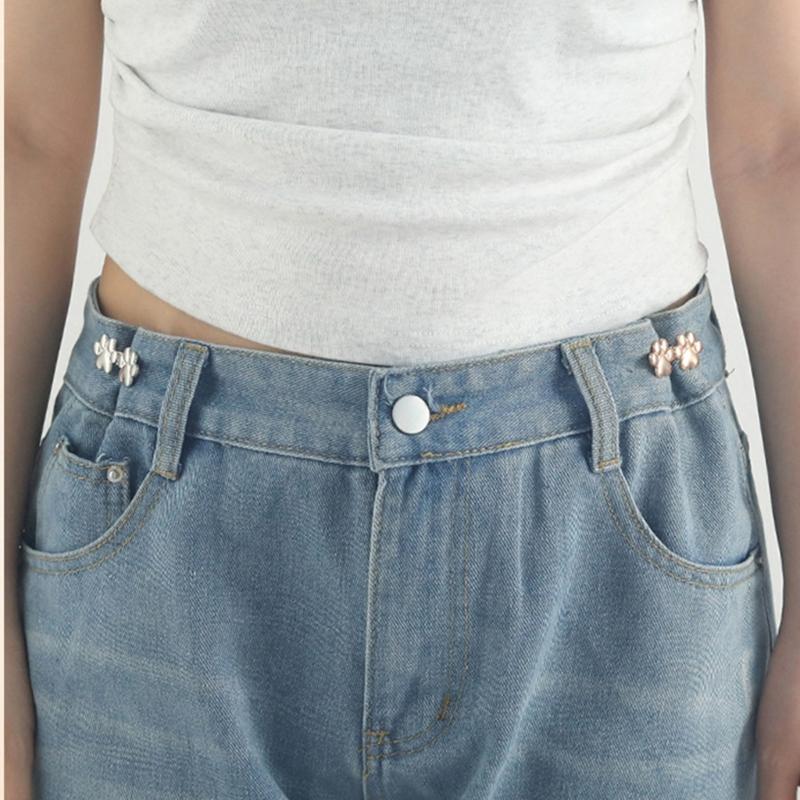 Pants Waist Buttons Alloy Tighten Waist for Skirt Pants Jeans Adjustable Waist Clip Clothing Accessories