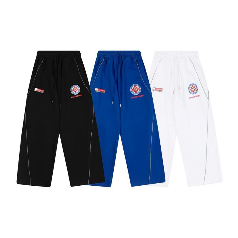Reflektierende Streifen Trainingshose Unisex Locker Weiter Bein Fußball Print Lässige Hose
