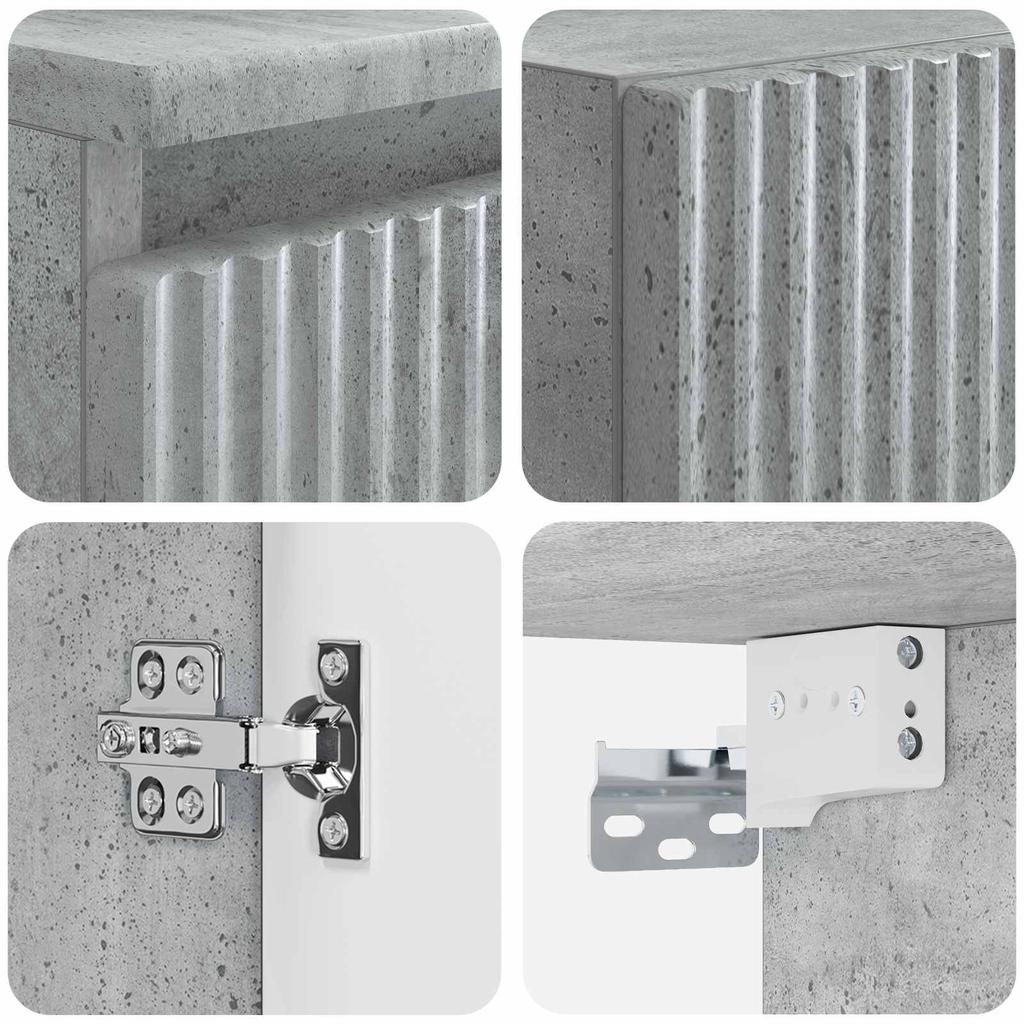 Bathroom Furniture Set 3 pcs Concrete Grey 33 x 34.5 x 160 cm