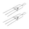 4 Skewers, 14-inch Stainless Steel, 3 Pointed Metal Skewers With Push Rods, Vegetables, Marshmallows