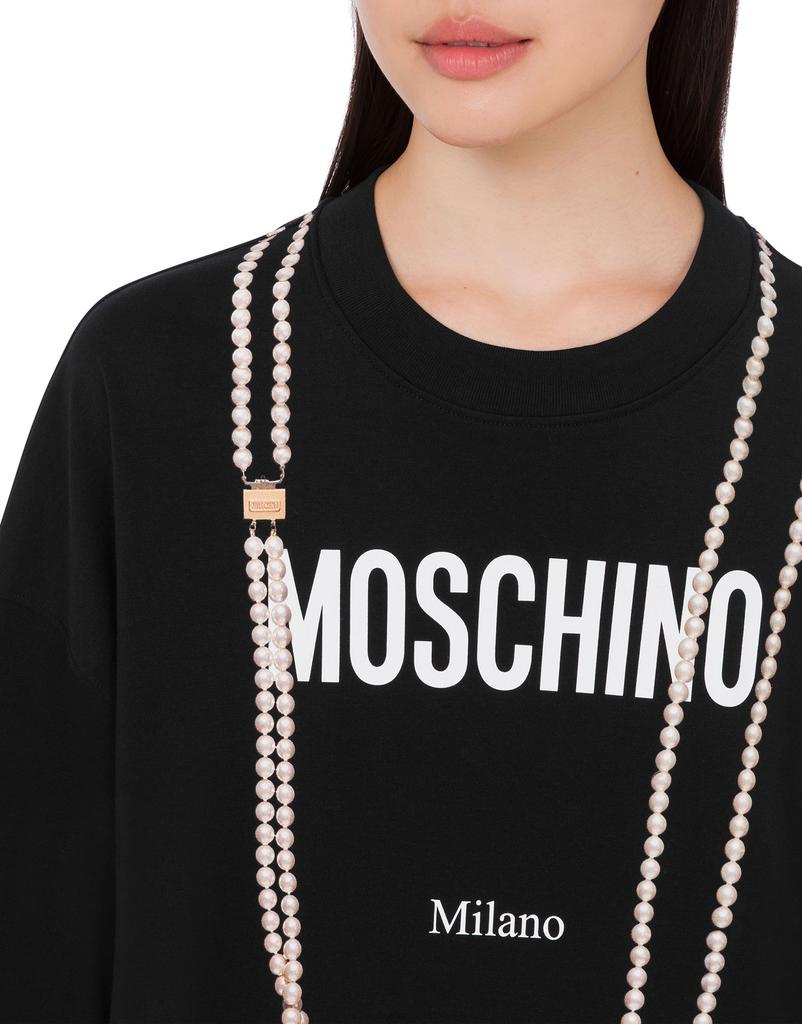 Moschino Printed Pearl Cotton Jersey Dress
