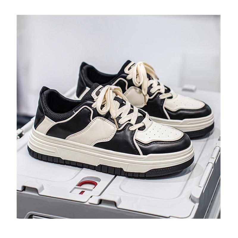 Men's Shoes 24 Popular Fashion Versatile Niche Student American Style Board Shoes Black and White Thick Soled Sport Shoe for Men