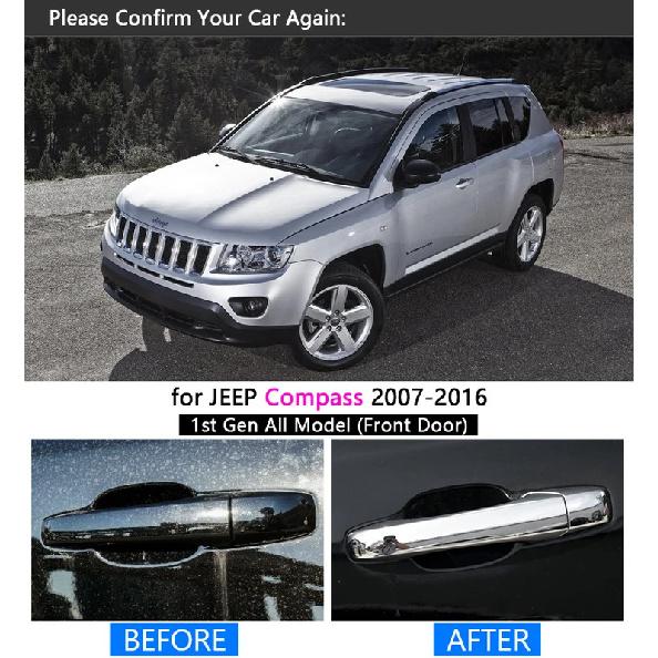 for JEEP Compass 2007-2016 Chrome Handle Cover Trim Set 2008 2009 2010 2011 2012 2013 2014 2015 Car Accessories Car Styling