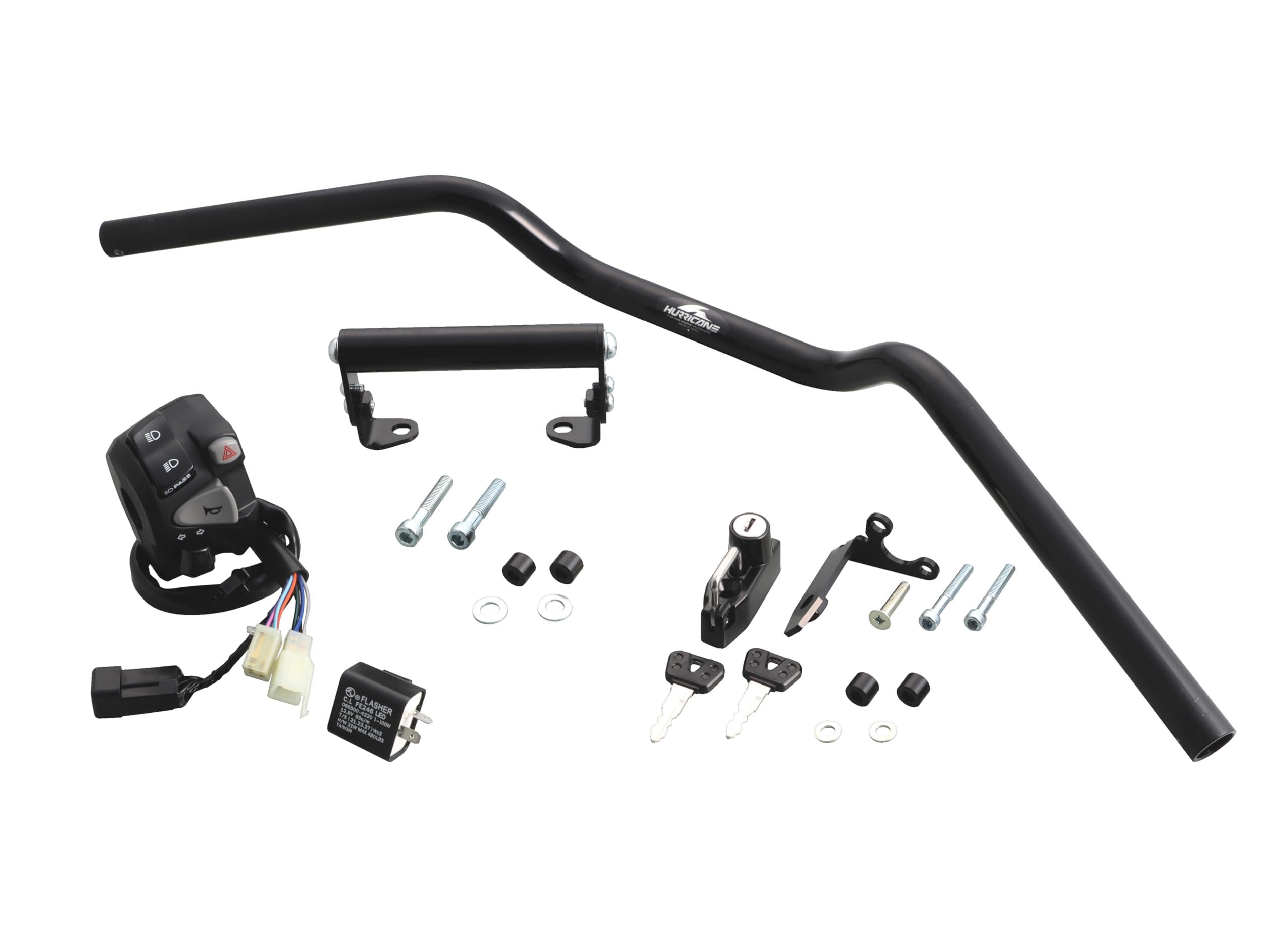 

KITACO Комплект коротких ручек Полный комплект Ручка XSR125 BVF1 (Короткая ручка/Левый переключатель/Многофункциональная планка/Держатель для шлема) (РЕ46J) 618-0240050 чёрный