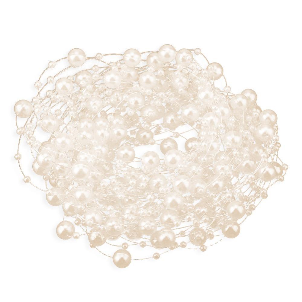 Garlands 10M Fishing Thread Pearls 3+8mm Plastic Pearl Beaded Chain Artificial Pearls Beads Bridal Bouquet