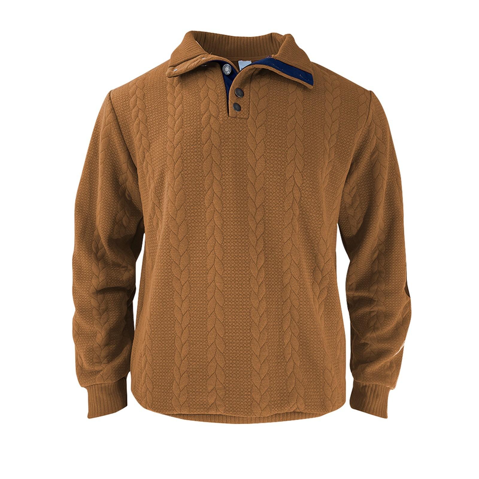 

Мужская повседневная модная толстовка без капюшона, широкая мужская свободная толстовка с капюшоном и воротником-стойкой на пуговицах S кофейный