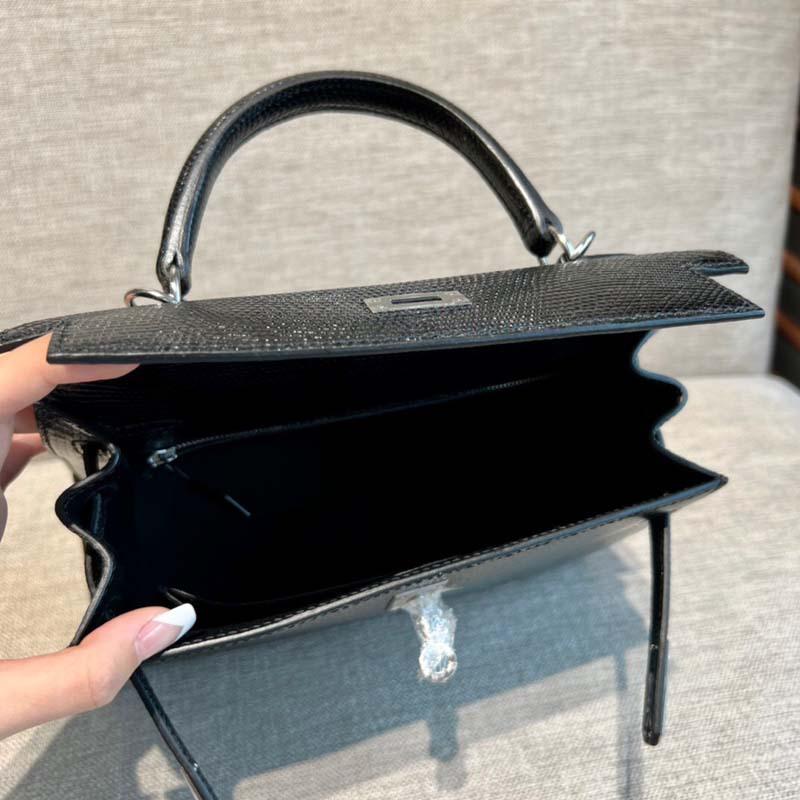 Lizard Pattern Leather Bag Second Generation 25cm Portable Shoulder Messenger Bag Commuter Bag Simple and Fashionable