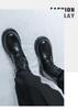 Men's British Style Leather High-Top Martin Boots - Autumn/Winter, Thick Sole, Height-Increasing, Long Lace-Up, Motorcycle Design.