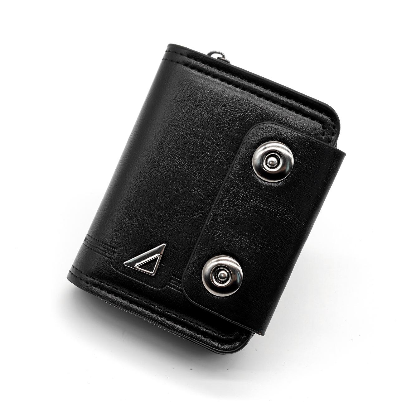 Мужской кошелек-гармошка с защитой от RFID Алюминиевый держатель для кредитных карт Кожаный кошелек на молнии Выдвижной картхолдер Кошелек для монет большой вместимости Органайзер для карт чёрный