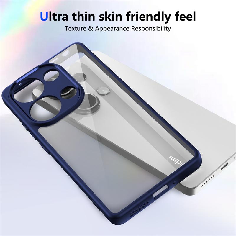 Transparent Hard Case for Xiaomi Redmi Note 13 Pro 5G 4G Case Lens Protect Cover for Redmi Note13 13Pro Plus 13C TPU Frame Funda