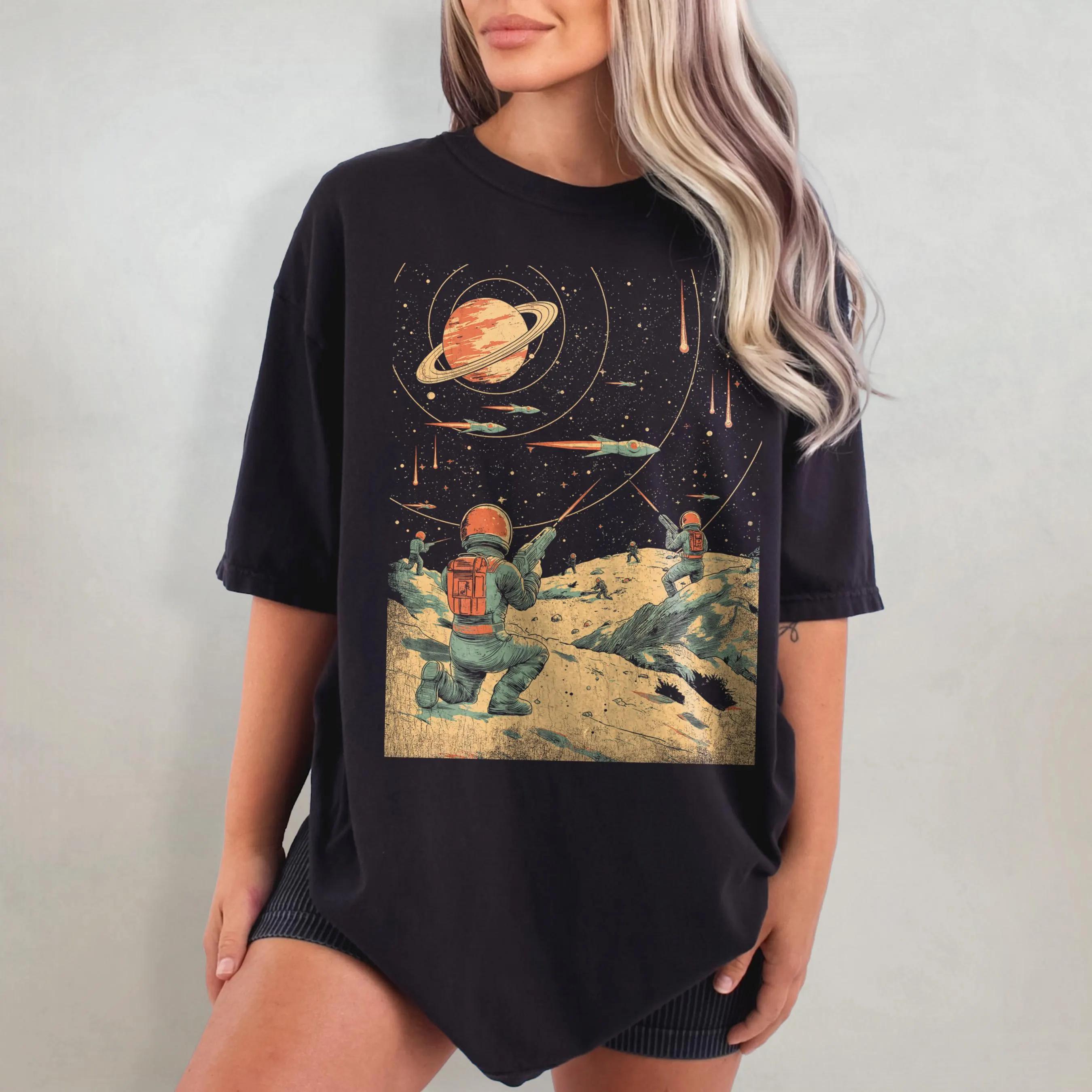 

90s Sci Fi Graphic Printed Tshirt SpringSummer Womens 2026 New Fashion Trend Top Short Sleeve Comfortable Tshirt 4XL