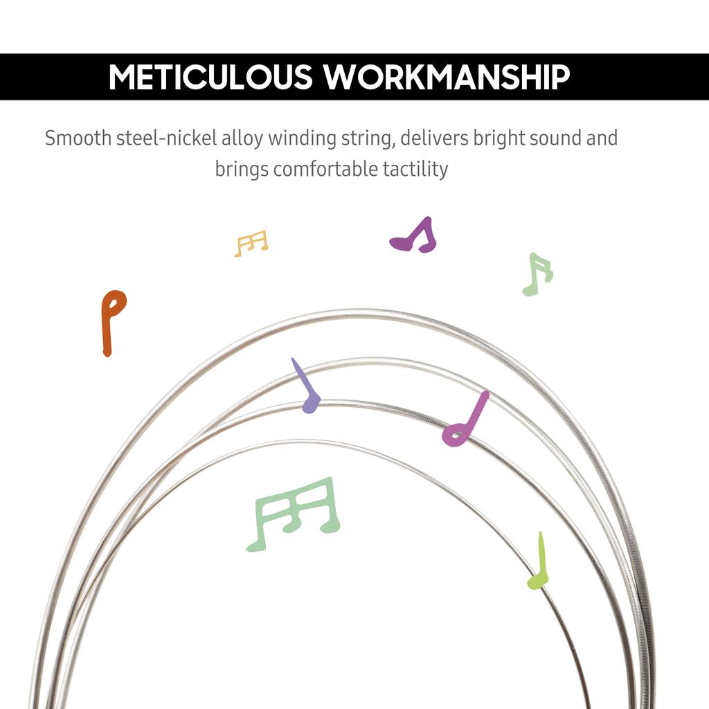 BD102 4-string Double Bass String Set Steel-Nickel Winding String Rust-resistant Durable String for