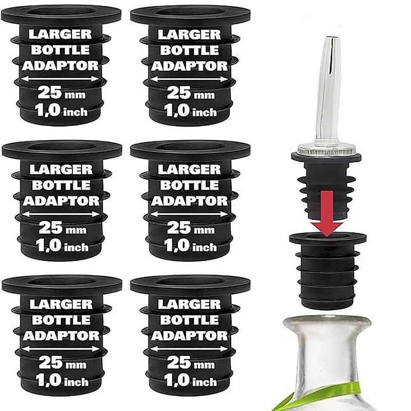 Adattatori Versatore Alcolici 1/4/6 pezzi Perfetti Per Grandi Bottiglie di Olio d'Oliva e Bottiglie di Liquore Fino a 1 Pollice/25mm Adattatore per Collo di Bottiglia
