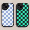 Luxury Checkerboard Phone Case Hard Leather For iPhone 16 15 14 13 12 Mini 11 14 Pro Max Xs X Xr 7 8 Plus Fundas