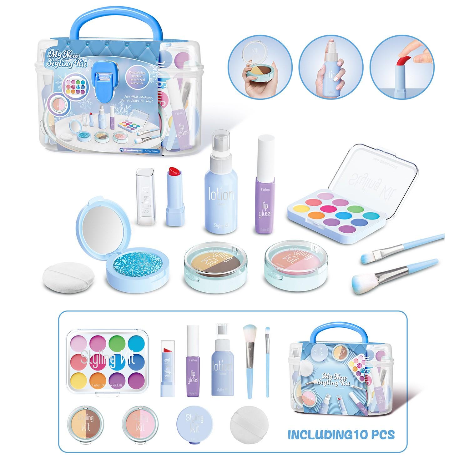 

Детские ролевые игрушки, несмываемые игрушки для макияжа, набор косметики для маленьких девочек One Size