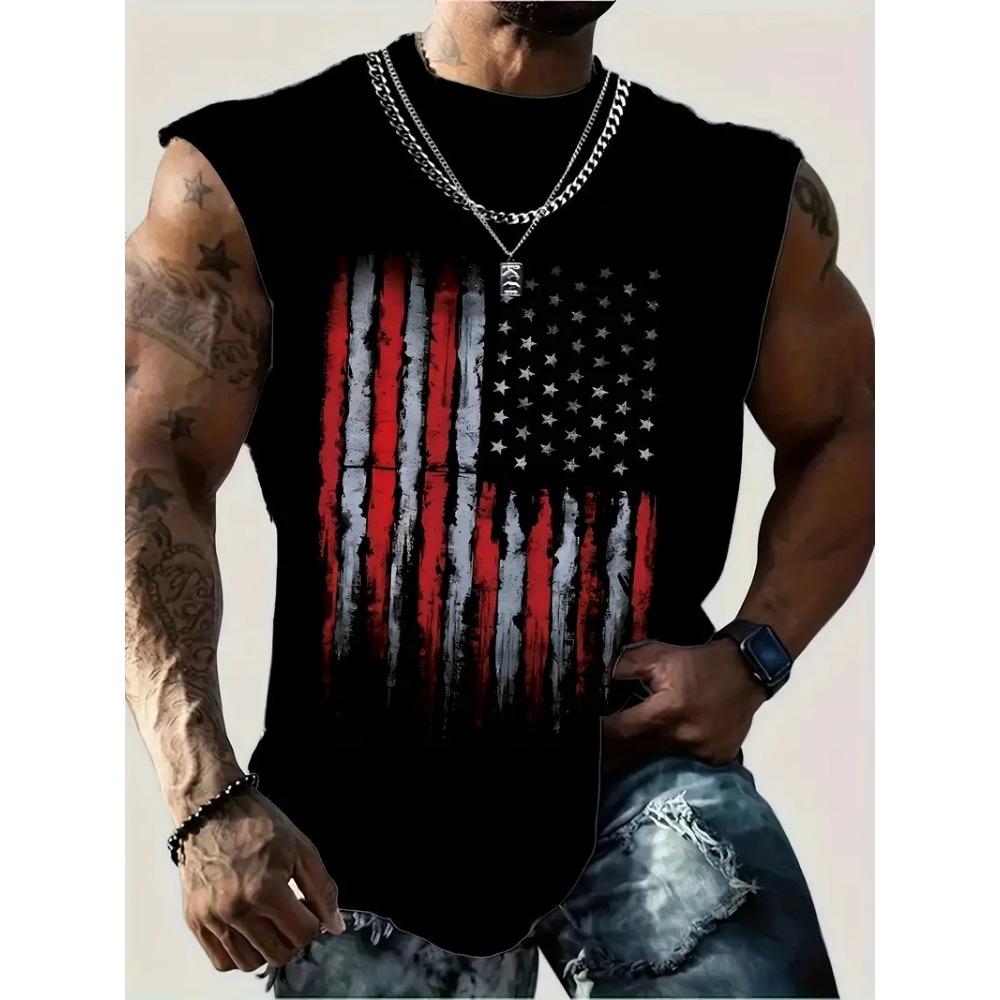 3D Creative Retro Motorcycle Print Outdoor T-shirt Sports Style Casual Breathable Round Neck Four-season Fitness Men's Vest
