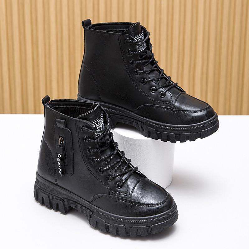 

Зимняя горячая распродажа женской повседневной обуви 2025 года, универсальные бархатные ботинки на толстой подошве для женщин, модные женские высокие хлопковые ботинки 40 чёрный