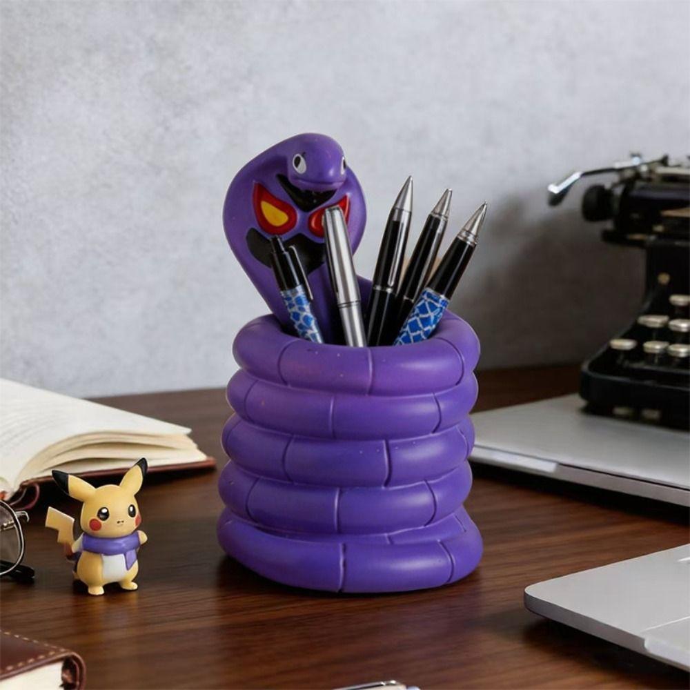 3D Cartoon Cobra Pencil Holder Animal Shaped Makeup Brush Holder Pencil Cup Flower Pot Office Desk