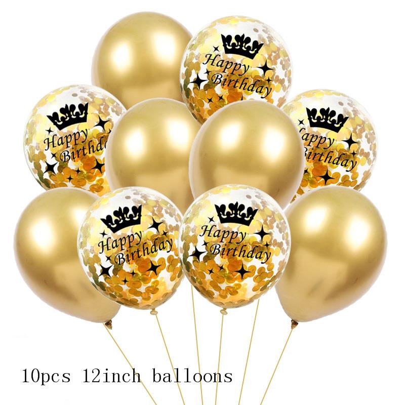 Black Gold 30 40 50 60 Years Birthday Party Confetti Balloon 30th 50th Birthday Party Decorations Adult Party Ballon Air Globos