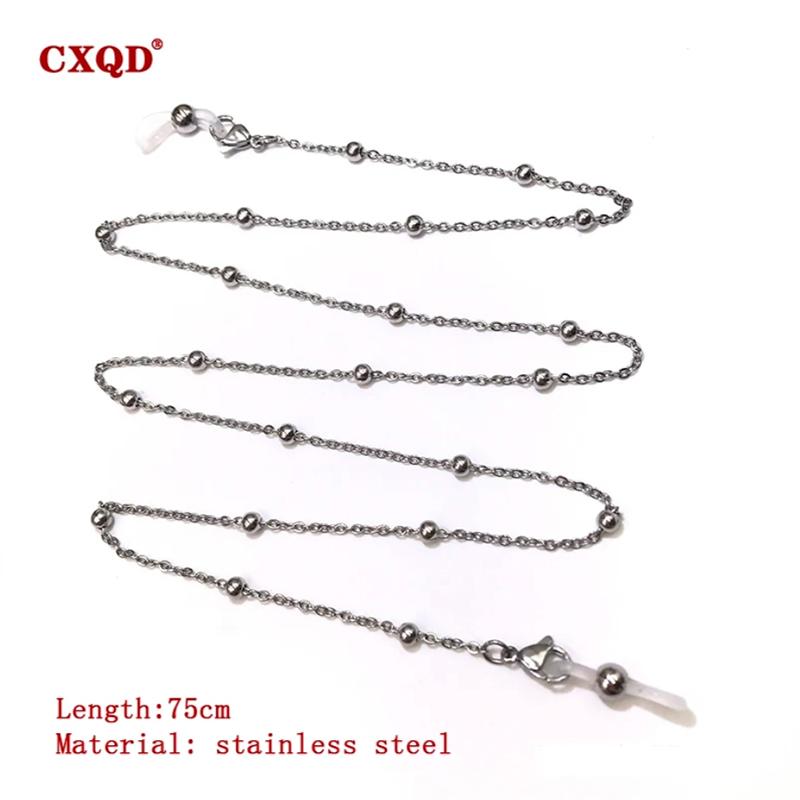 Catena Moda per Occhiali da Lettura per Donna Cordoncini per Occhiali da Sole Casual Perline Triangolari Geometriche Acciaio Inossidabile Maschere per Occhiali