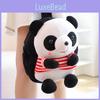 Panda Striped Childrens Backpack With Plush Toy For Kids Birthday Gift And School Use