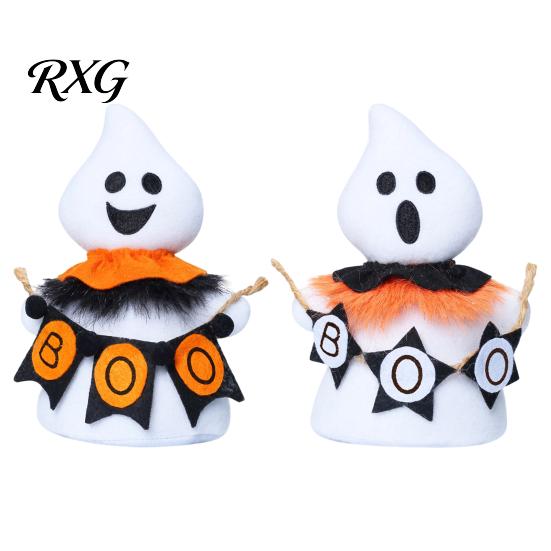 Halloween Tabletop Decorations for Indoor Faceless Ghost Ornament, Cute Cloth Fabric Ghosts Table Statue Dessert Shops Decoration, BOO Banner Stuffed