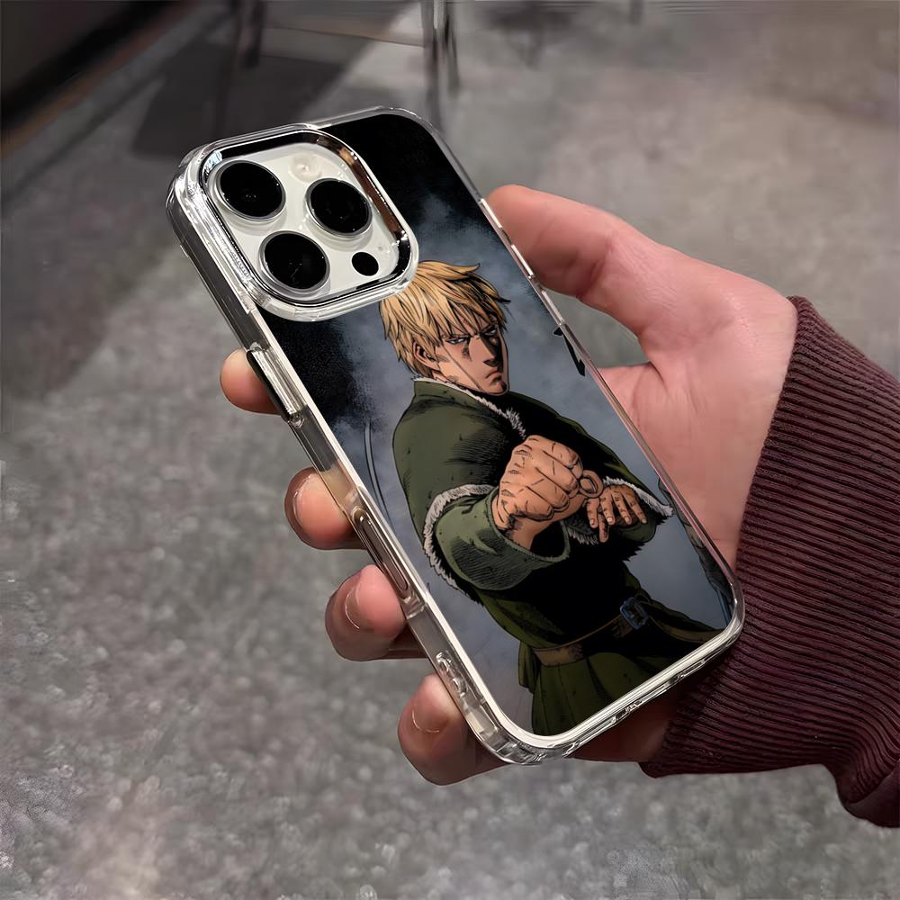 

V-Vinland SagaS Hot Anime Phone Case For IPhone 17 Air 16 E 15 14 13 12 11 Plus Pro Max Electroplated Transparent Soft Shell iPhone 16 Pro Max