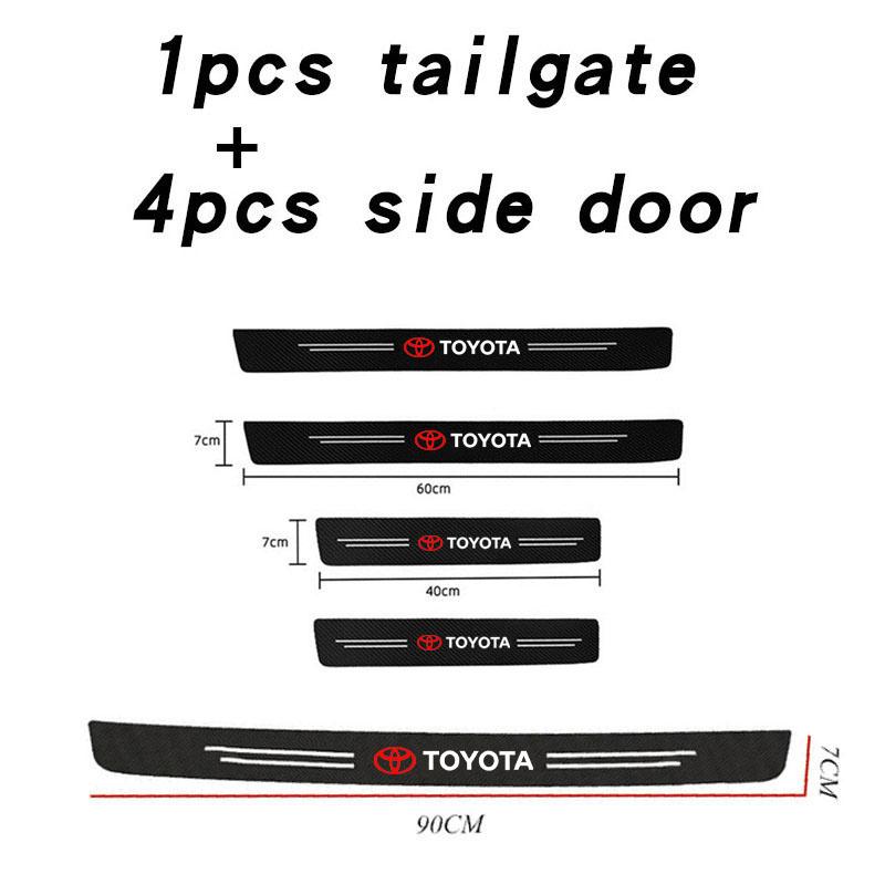 VTHD8 Car Door Sill Protector Scuff Plate Sticker Scratch Wear Guard for Toyota Corolla Yaris Rav4 CHR Hilux Land Cruiser Accessories
