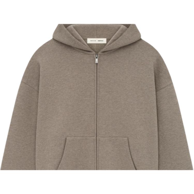 Fear of God Essentials Essentials Classic Zip-Up Hoodie Homestead Heather Men Tops Tan 192AS252072F