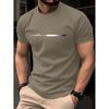 100% Baumwolle Herren T-Shirt, Sommer Kurzarm Slim Fit Rundhals Oberteil, Trendiges Lässiges Basishemd Einfaches Buchstaben-Print-Design