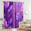Set Of 2 Flat Printing Jit Curtains Without Rod Butterfly Veil Popular Drapes Durable Polyester Fabric Curtain