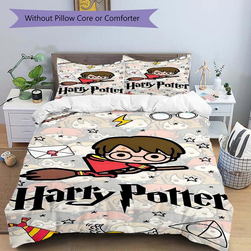 3pcs Harry Potter Duvet Cover Set - Machine Washable, Includes 1 Duvet Cover and 2 Pillowcases, No Core Included, All-Season Home Decor for