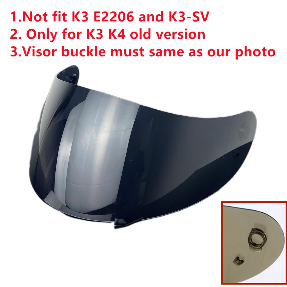 Visier für AGV Old K3 K4 Helm Zubehör Viseira Capacete Ersatz Sonnenschutzlinse Antibeschlagbeschichtung UV-Schutz Lentes